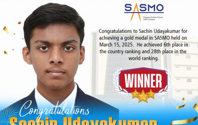 Congratulations to Sachin Udayakumar