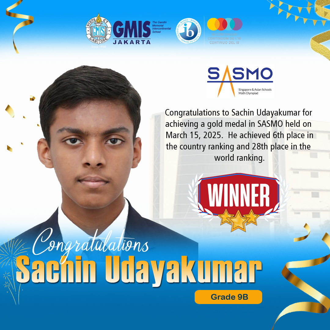 Congratulations to Sachin Udayakumar Congratulations to Sachin Udayakumar