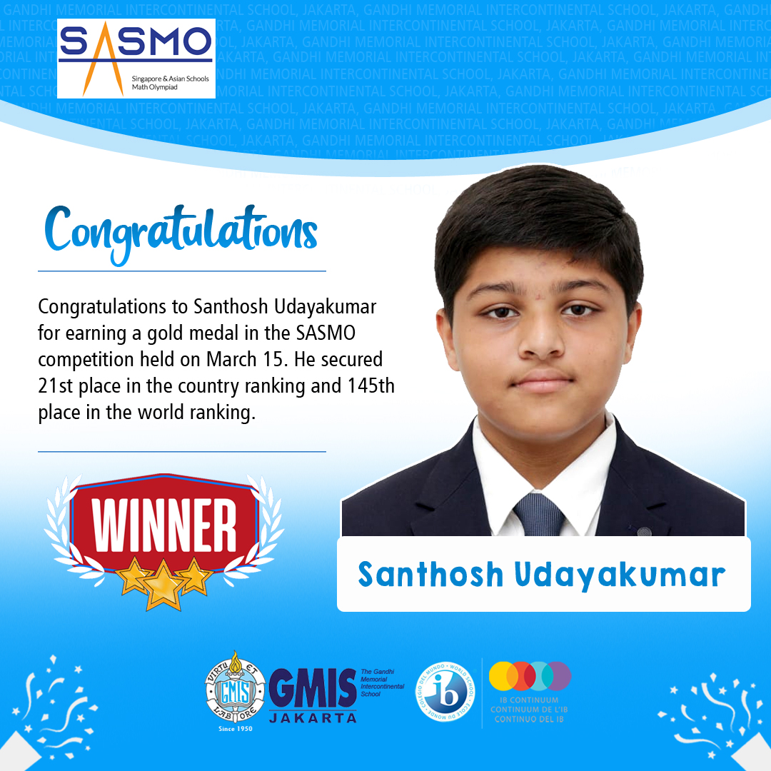 Congratulations to Santhosh Udayakumar Congratulations to Santhosh Udayakumar
