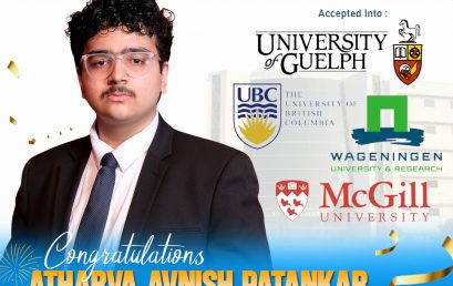 Congratulations to Atharva Avnish Patankar Grade 12B