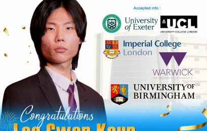 Congratulations to Lee Gwan Keun Grade 12C